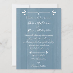 Convites Elegante Blue Watercolor