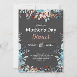 Convites Elegante Blue Wildflower Mint Janto