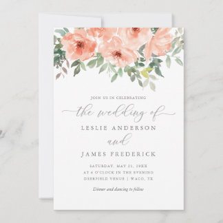 Convites Elegante Blush Peony e Greenery Floral