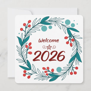Convites Elegante Boas-vindas a 2026 – Coroa de Louro Festi