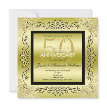 Elegante Boda de 50 Anos de Mulheres Dourado e Pre