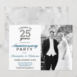 Convites Elegante Bodas de Prata 25º Aniversário de Casamen