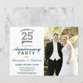 Convites Elegante Bodas de Prata de 25 Anos de Casamento