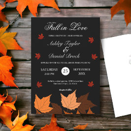 Convites Elegante Boho Black and White Fall in Love Weding