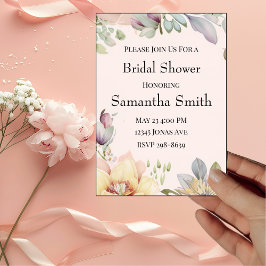 Convites Elegante BOHO Chá de panela de flor selvagem