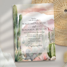 Elegante Boho Desert Landscape Cactus Weding