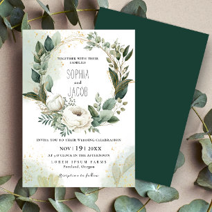 Convites Elegante Boho Dourado Greenery Eucalyptus Winter
