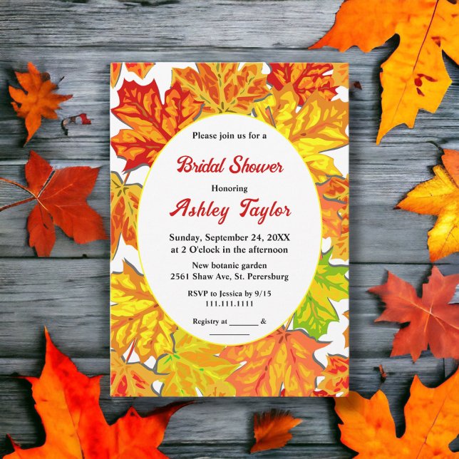 Convites Elegante Boho Fall deixa Chá de panela (Criador carregado)