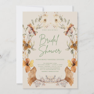 Convites Elegante Boho Floral Festa de Noivado com Flores S