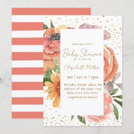 Convites Elegante Boho Flower Baby In Bloom Chá de fraldas