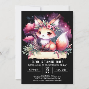 Convites Elegante Boho Fox Birthday