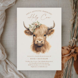 Convites Elegante Boho Highland Cow Chá de panela