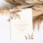 Convites Elegante Boho Pampas Floral aniversário de 30 anos<br><div class="desc">Convite para aniversário de 30 anos no estilo chic boho com tipografia minimalista e sotaques florais elegantes</div>