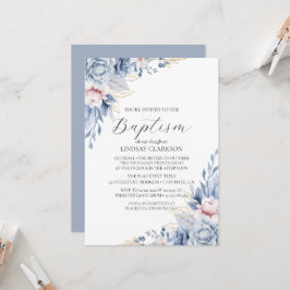 Convites Elegante Boho Wildflower baptism