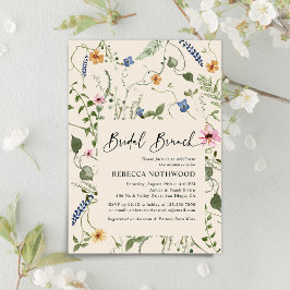 Convites Elegante Boho Wildflower Bridal BrunChá