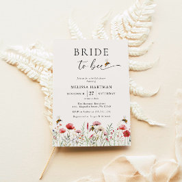 Convites Elegante Boho Wildflower Bride Para Chá de panela