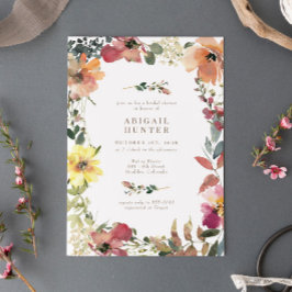 Convites Elegante Boho Wildflower Chá de panela