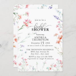 Convites Elegante Boho Wildflower Chá de panela