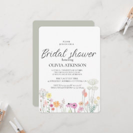 Convites Elegante Boho Wildflower Chá de panela