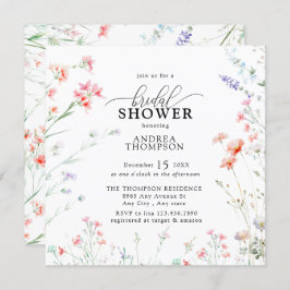 Convites Elegante Boho Wildflower Chá de panela