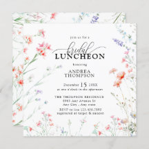 Elegante Boho Wildflower Floral Bridal Luncheon