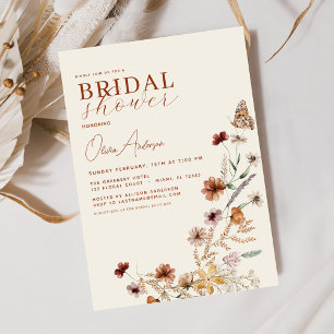 Convites Elegante Boho Wildflower Meadow Chá de panela