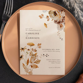 Convites Elegante Boho Woodland Queda Janto de Ensaio Flora