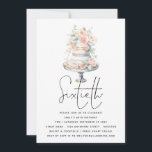 Convites Elegante Bolo Rosa Pidroso Pintado 60º Aniversário<br><div class="desc">Escuridão Pink Pink Elegante Do Bolo 60º aniversário. Imprimível ou Impresso. Sessenta está em um roteiro de estilo manuscrito com os detalhes abaixo,  com um bolo de aquarela e uma foto floral. Personalize facilmente o resto do texto com seus detalhes. Também disponível como download digital.</div>