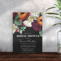 Elegante Borgonha Laranja Blush Chá Floral Preto