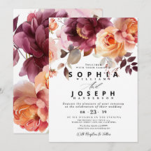 Elegante Bouquet Floral de Borgonha em Aquarela pa