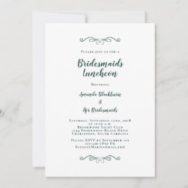 Convites Elegante Bridal Luncheon Bridesmaids Emerald Green
