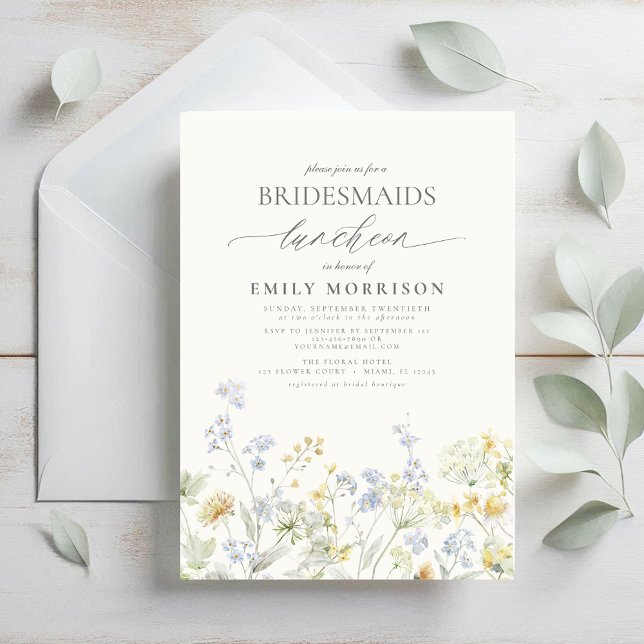 Convites Elegante Bridal Luncheon Wildflower (Criador carregado)