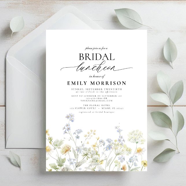 Convites Elegante Bridal Luncheon Wildflower (Criador carregado)