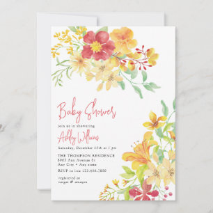 Convites Elegante Bright Floral Chá de fraldas Chic
