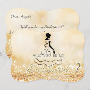 Convites Elegante Brilho Dourado Bokeh, Silhueta Damas de H