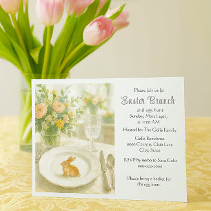 Convites Elegante Brunch de Férias de Páscoa