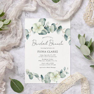 Convites Elegante brunch de noiva com eucalipto verde