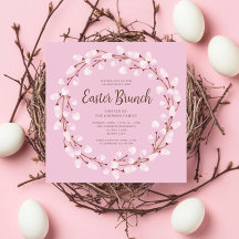 Elegante Brunch de Páscoa Botânico Rosa
