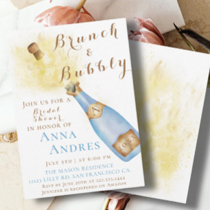 Convites Elegante Brunch e Chá de panela Bubble