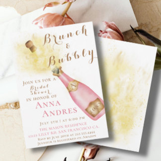 Convites Elegante Brunch e Chá de panela Bubble