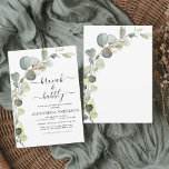 Convites Elegante Brunch e Chá de panela Greenery<br><div class="desc">Brunch e Bubble Eucalyptus Greenery Succulent Botanical Watercolor Emerald Green Spring Wedding Convites de chá de panela em fundo branco - inclui uma bela e elegante tipografia com folhas botânicas modernas e verde para a celebração especial Bride Be.</div>