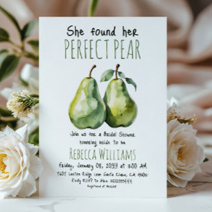 Convites Elegante Brunch Greenery Perfect Pear Chá de panel