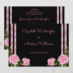Convites Elegante buquê de rosas no canto Chic Casamento