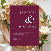 Elegante Burgundy Ampersand Wedding