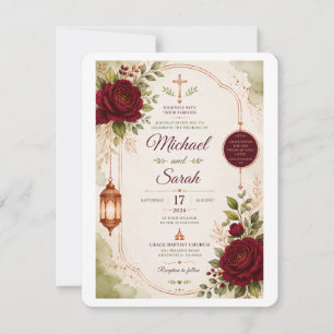 Convites Elegante Burgundy, Citrino verde e Casamento Cobre