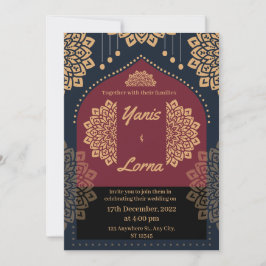 Convites ELEGANTE Burgundy DOURADO CLASSIC MANDALA WEDDING