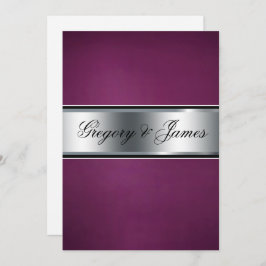 Convites Elegante Burgundy e Silver Wedding Convite,