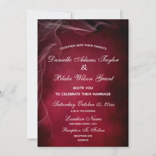 Convites Elegante Burgundy e White Wispy Weds