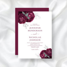 Elegante Burgundy Floral Casamento Elegante