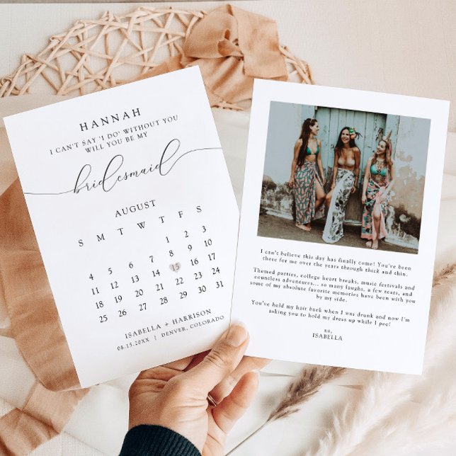 Convites Elegante Calendário de Script Moderno Proposta de  (Criador carregado)